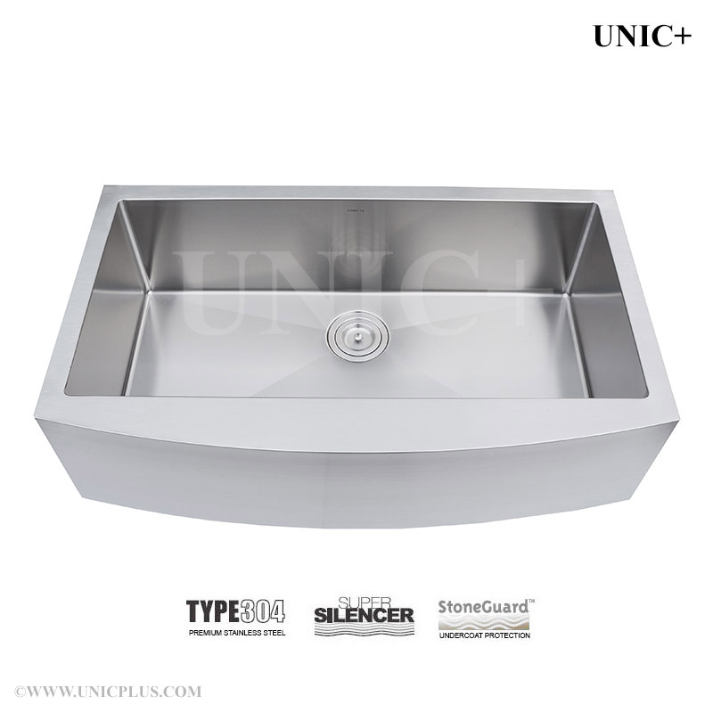 36 Inch Small Radius Stainless Steel Farm Apron Kitchen Sink