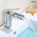 Modern Waterfall Style Solid Brass Bathroom Lavatory Faucet BLF001 in Vancouver