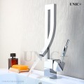 Modern Waterfall Style Curved Spout Bathroom Lavatory Faucet BLF002 in Vancouver
