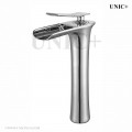 Modern Waterfall Style Solid Brass Bathroom Vessel Sink Faucet BVF001 in Vancouver