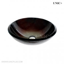Hand Painted Tempered Glass Bathroom Vessel Sink - BVG002