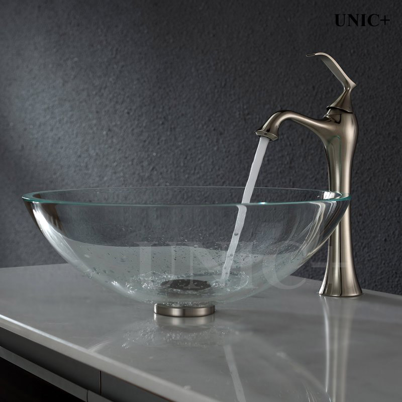 Clear Tempered Glass Bathroom Vessel, Tempered Glass Countertop Vancouver