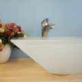 Modern Square Shape Frosted Tempered Glass Bathroom Vessel Sink - BVG009 in Vancouver
