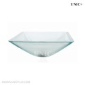 Modern Square Shape Frosted Tempered Glass Bathroom Vessel Sink - BVG009 in Vancouver