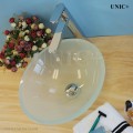 Modern Frosted Tempered Crystal Glass Bathroom Vessel Sink - BVG010 in Vancouver