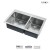 33 Inch double bowl 60/40 split Small Radius corners Stainless Steel Top Mount Kitchen Sink - KTD3321BR