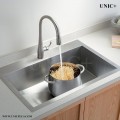 Modern 33 Inch Small Radius Stainless Steel Top Mount Kitchen Sink - KTR3321S in Vancouver