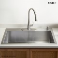 33 Inch Zero Radius Stainless Steel Top Mount Kitchen Sink - KTS3321S in Vancouver Modern 33 Inch Zero Radius Stainless Steel Top Mount Kitchen Sink - KTS3321S in Vancouver