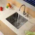 Modern 17 Inch Small Radius Style Stainless Steel Under Mount Kitchen Bar Sink - KUR1718 in Vancouver