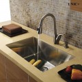 Modern 25 Inch Small Radius Style Stainless Steel Under Mount Kitchen Sink - KUR2518 in Vancouver