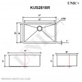 Modern 28 Inch Small Radius Style Stainless Steel Under Mount Kitchen Sink - KUR2818 in Vancouver