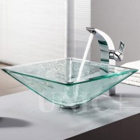 square glass vessel sink